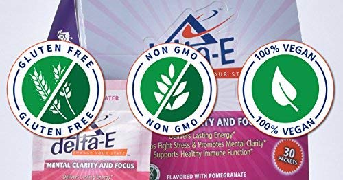 Delta-E Mental Clarity &amp Focus! Energy Drink Non-GMO 100% Vegan &amp Gluten Free (3 Packets)