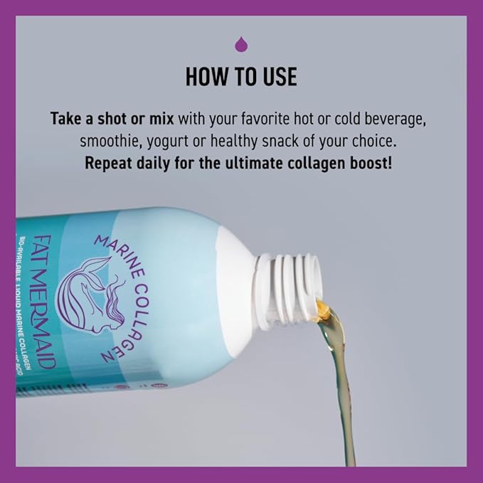 Bioavailable Liquid Marine Collagen Peptides Drink- Hyaluronic Acid &amp VIT C - Reduces Wrinkles - Thick Hair Lashes Brows Nails - No Gluten Dairy Nut Soy - Unflavored Sweet 16.9 oz