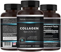 Collagen Support (Type I II III V X) Avian Sternum Hydrolyzed Collagen Skin Peptides Collagen Support with Hyaluronic Acid + Protein Complex + Natural Supplement (60 Capsules)
