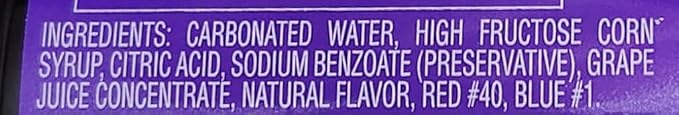 Fruit Flavored Sparkling Soda Pop Soft Drink 20oz Plastic Bottles (4pack Grape)