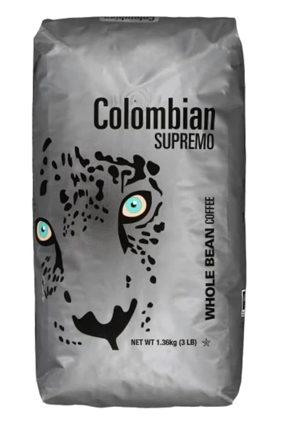 Colombian Supremo Coffee Whole Bean Medium Roast – Quality Kirklant – Kosher Certified 3 lbs Bag