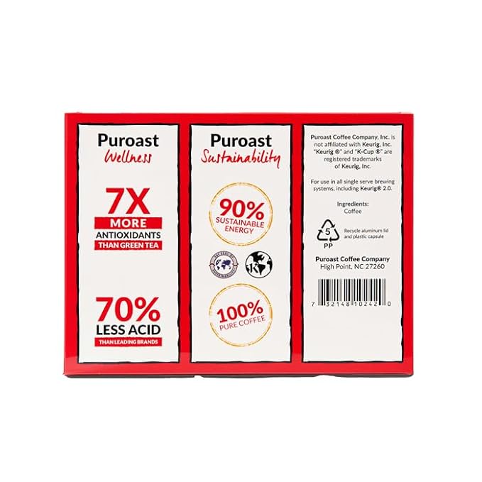 Puroast Low Acid Bourbon Cinnamon Twist Coffee Pods 12 Count – 5X Less Acid 5X Higher Antioxidants Smooth Flavored Coffee K-Cup Compatible No Bitterness Easy on Stomach
