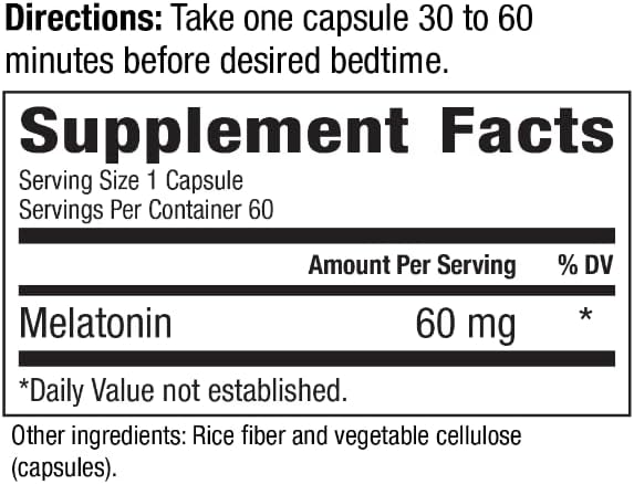 Melatonin Bundle | 60mg &amp 120mg High Dosage Capsules | Easy-to-Swallow Vegan Non-GMO Gluten-Free | Made in USA for Enhanced Sleep and Restful Nights