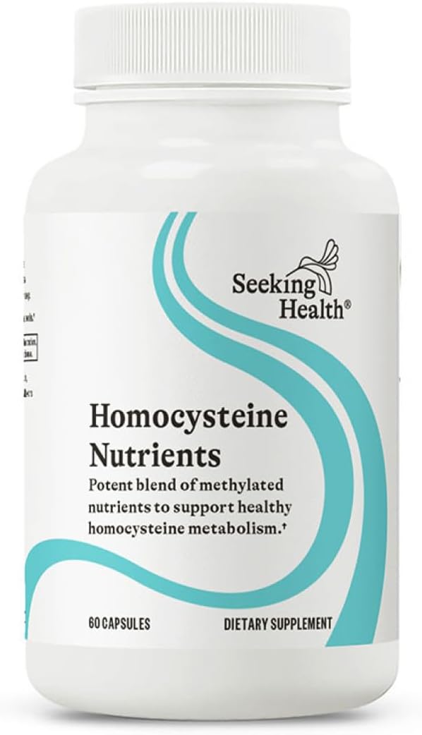 Seeking Health Homocysteine Nutrients - Supplement Formula with L-Methylfolate &amp Vitamin B12 B6 &amp B2 - Supports Healthy Cognition &amp Brain Function - Aids Homocysteine Metabolism - 60 Caps