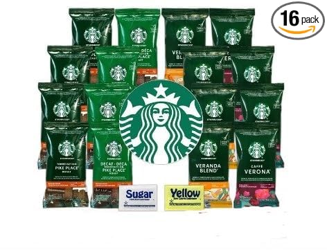Assorted Brand name Ground Coffee- 16/2 oz. Packs of 4 Different Roasts: Pike Place Caffe Verona Decaf Pike Place Blonde Veranda Blend. (64 CT Case Assorted)