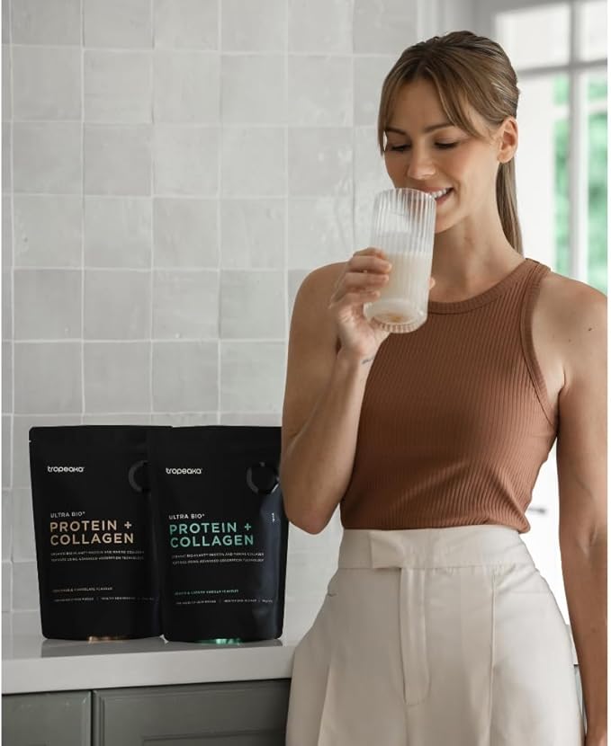 Tropeaka Collagen Protein Powder for Smoothies &amp Shakes - Creamy Vanilla - Clean Protein &amp Marine Collagen Peptides for Skin Hair &amp Nails Dairy Free Gluten Free Non-GMO 18oz (17 Servi