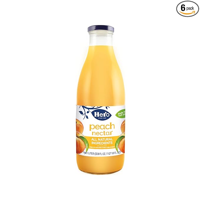 Hero Peach Nectar 33.8 Ounce (Pack of 6)