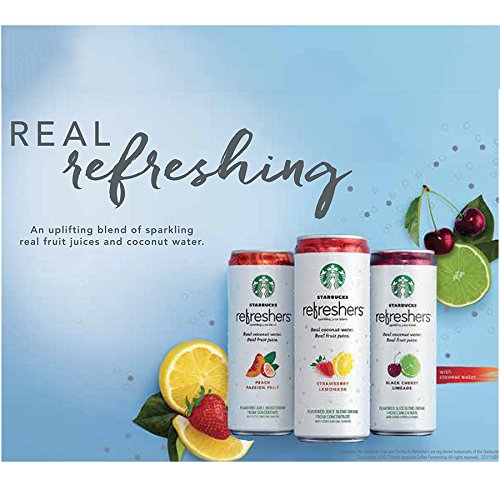 Starbucks Refreshers with Coconut Water Strawberry Lemonade 12 fl Oz. Cans (12 Pack)