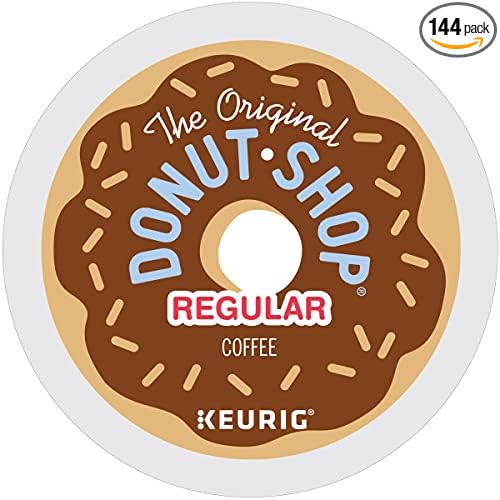 The Original Donut Shop Regular Single-Serve Keurig K-Cup Pods Medium Roast Coffee 144 Count (6 Boxes of 24 Pods)