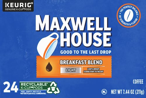 Maxwell House Breakfast Blend Light Roast K-Cup® Coffee Pods. Box(Pack of 48)