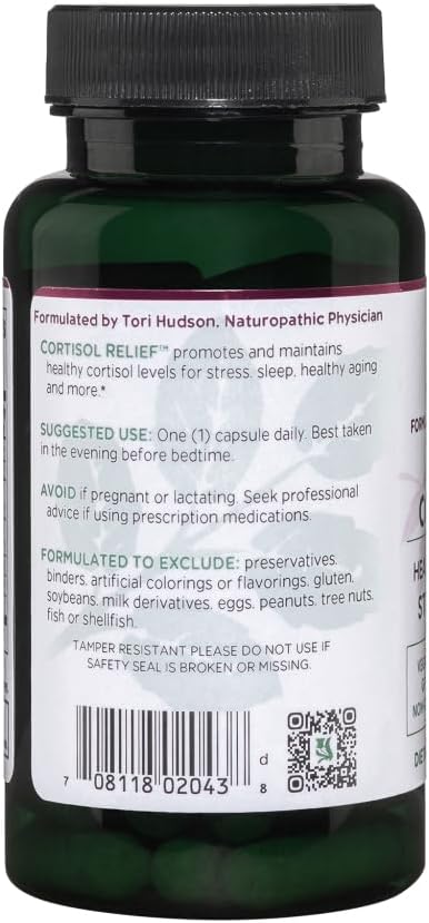 Vitanica Cortisol Relief Dr. Formulated Sleep Stress Cortisol Manager Supplement Vegan 60 Capsules (Cortisol Relief)