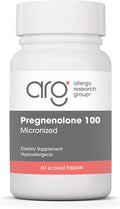 Allergy Research Group ARG Pregnenolone 100 mg - Micronized Hormone Precursor Support - Highly Bioavailable - Hypoallergenic - 60 Servings - 60 Scored Tablets