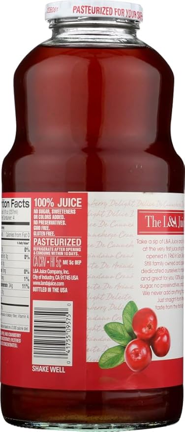 L A Juice Cranberry Delight 32 Oz (Pack of 6)