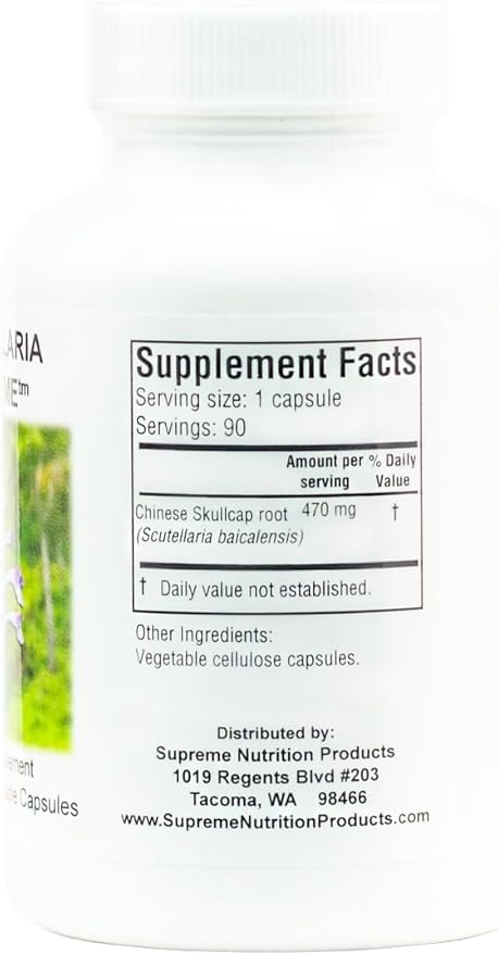 Supreme Nutrition Scutellaria Supreme 90 Pure Chinese Skullcap Root Vegetarian Capsules (Pack of 2)
