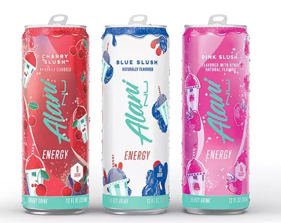 Alani Energy Drink Slush Pack | 6 Cherry Slush 3 Blue Slush 3 Pink Slush | 12 Pack 12 Fl Oz Per Can