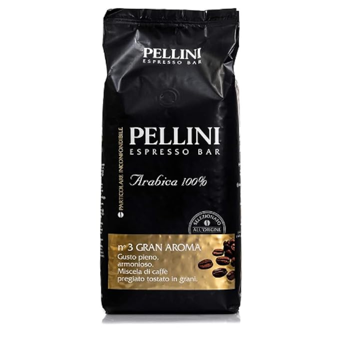 Pellini Caffè in grani Espresso Gusto Bar N. 3 gran Aroma 1 Confezione da 1 kg
