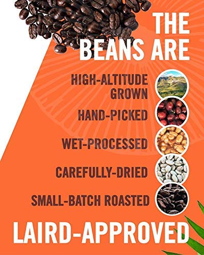 Laird Superfood Peruvian Medium Roast Coffee with Functional Mushrooms Certified Organic Peruvian Ground Coffee Beans Gluten-Free Dairy-Free Non-GMO Paleo Keto Friendly 12 oz. Bag Pack of 6