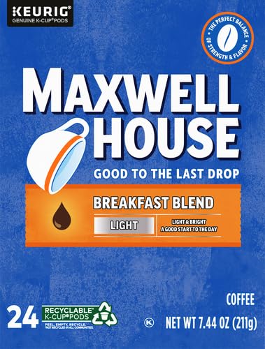 Maxwell House Breakfast Blend Light Roast K-Cup® Coffee Pods. Box(Pack of 48)