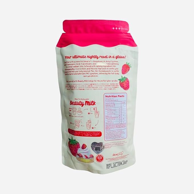 Dear Face Beauty Strawberries &amp Cream Collagen Drink 10 Sachets x 18g