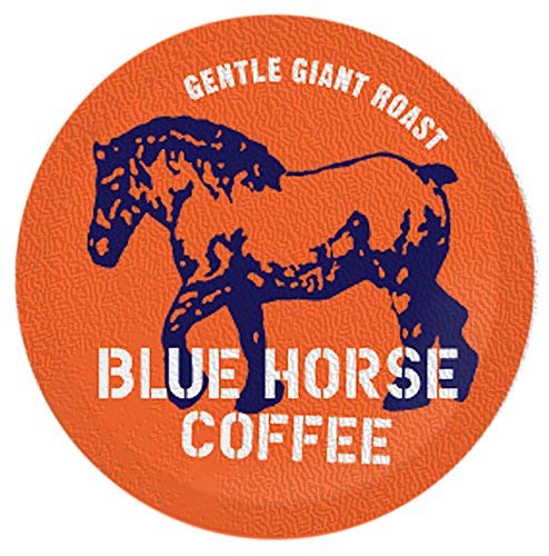Blue Horse 'Gentle Giant' Original Coffee Pods Medium Roast 24ct Single Serve Compatible with K Cups 2.0 Farm Fresh Premium 100% Arabica Beans Smooth Bold &amp Aromatic Flavor