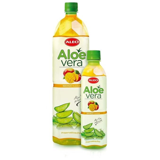 ALEO 1.5L Premium Mango Aloe Vera Drink - Natural No Preservatives No Artificial Colors Superior Taste Award 2025 (12 PCS Mango-1.5L)