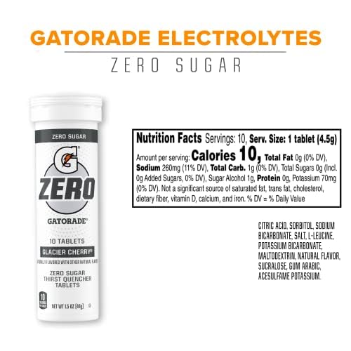 Gatorade Zero Tablets Glacier Cherry 8 count (Pack of 10)