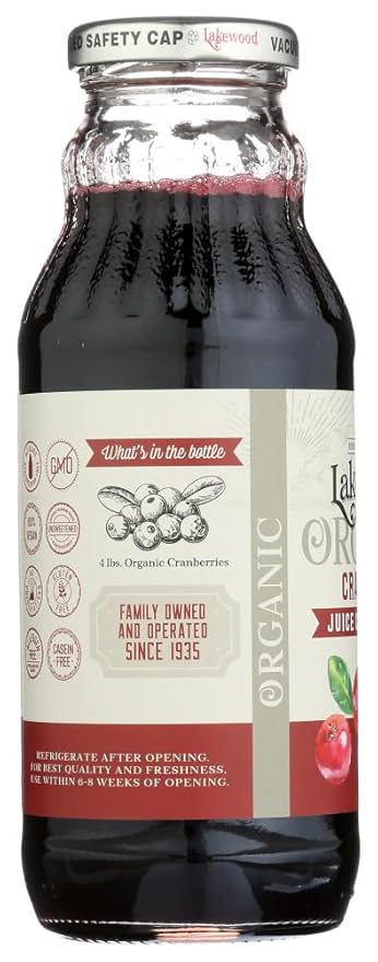 Lakewood Organic Cranberry Concentrate Juice 12.5 Ounce (Pack of 6) by Lakewood