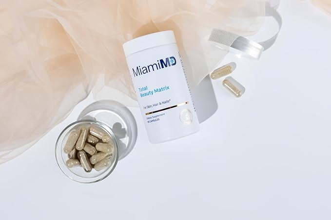 MiamiMD Total Beauty Matrix Collagen Supplements for Women - Collagen Capsules with Vitamin C for Hair Skin and Nails - Cruelty Free - (60 Capsules) - 6 Pack