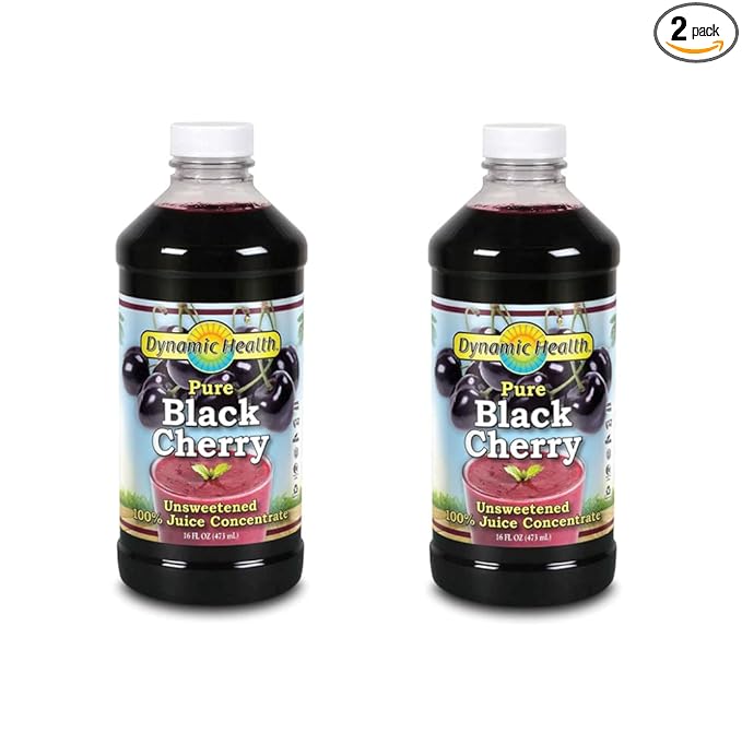 Dynamic Health Products Black Cherry Juice Concentrate 16 Ounce (2 Pack)