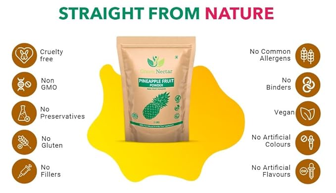 Pineapple Fruit Juice Powder Vegan Non-GMO Gluten Free 16 Ounce Concentrate for Drink Mix Smoothies Baking - Vegan Bromelain No Preservatives Artificial Flavors Sugar free Non-GMO (16 Oz -