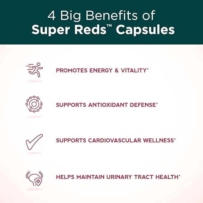 Purity Products Super Reds Capsules Formula (20+ Organic Super Fruits and Berries) Certified Organic Phytonutrients - 90 Capsules