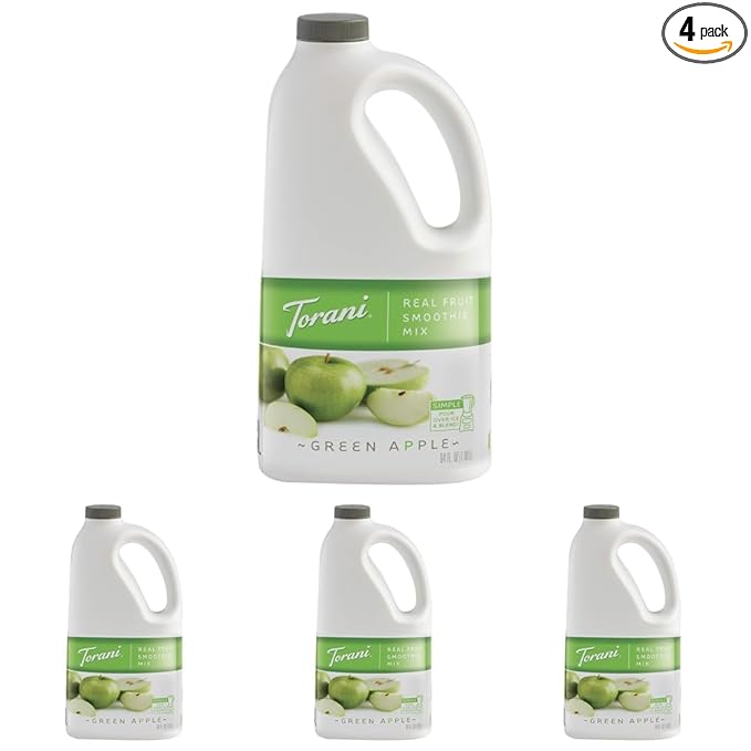 Torani Real Fruit Smoothie Mix Green Apple 64 Ounce (Pack of 4)