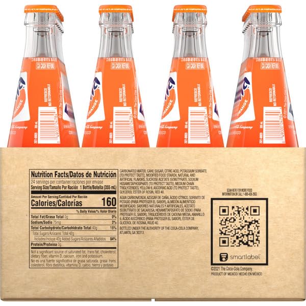 Mexican Fanta Orange Glass Bottles 12oz (24-Pack)