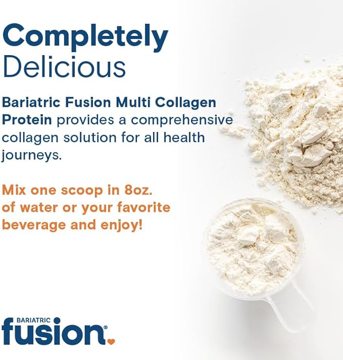 Bariatric Fusion Strawberry Banana Multi Collagen Protein Powder | Plus Joint Support Complex of MSM and Glucosamine | Dairy Gluten &amp Soy Free | Non-GMO | 30 Servings