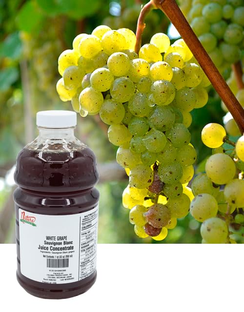 Nature Blessed100% Pure Sauvignon Blanc White Grape Fruit Juice Concentrate - 4 Quarts (4/32 fl z bottles) Excellent for Home Vintners Brewers Distilling
