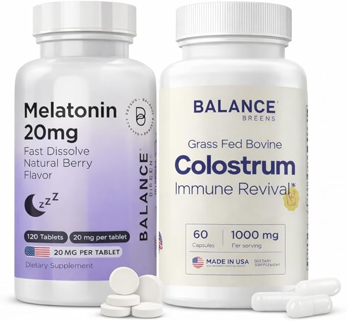 Balancebreens Melatonin + Colostrum Nighttime Gut &amp Immune Wellness Bundle