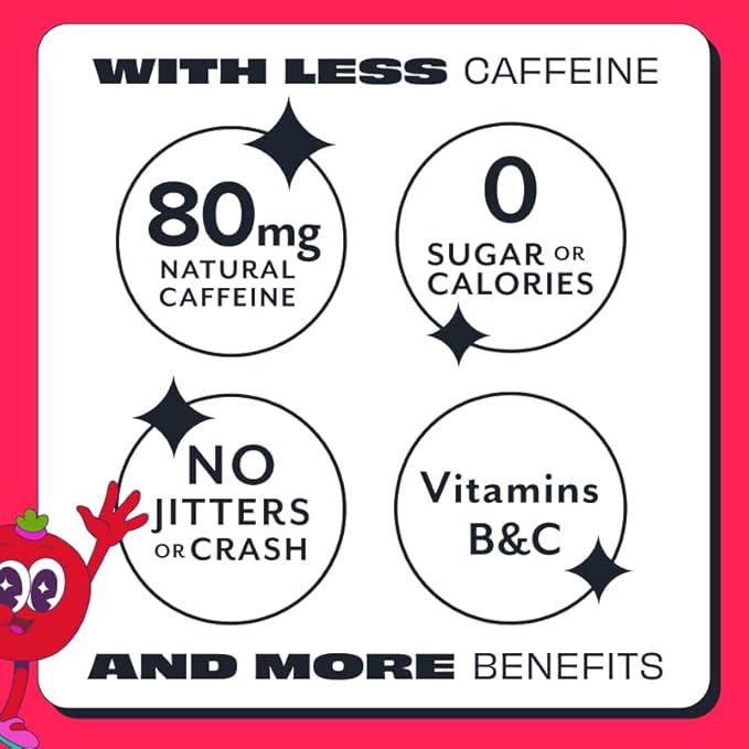 ASPIRE® Cranberry Healthy Energy Drink 80mg Natural Caffeine Zero Sugar No Carbs Keto Friendly 12 Pack Green Tea Sugar Free Drink Low Caffeine Zero Calorie