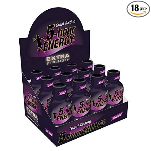 5 Hour Energy Extra Strength Grape Energy Shot 1.93 Fluid Ounce - 12 per pack -- 18 packs per case.