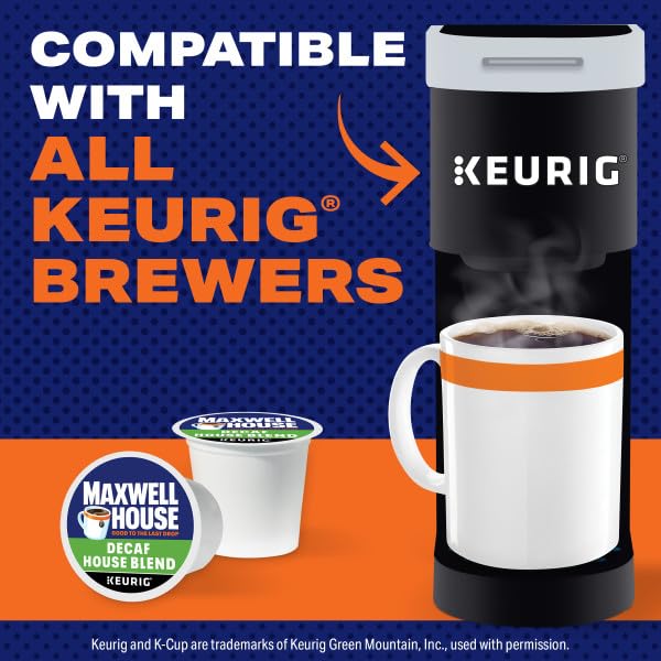 Maxwell House Decaf House Blend Medium Roast K-Cup Coffee Pods 10 CT (Pack of 6)