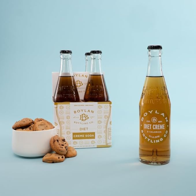 Boylan Bottling Craft Diet Creme Soda 12oz Glass Bottle (12 Pack Diet Crème Soda)
