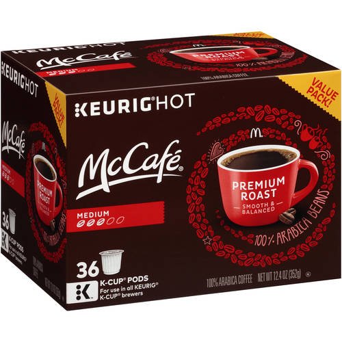 McCafe Premium Medium Roast Coffee K-Cup Pods 36 count 12.4 Oz (Pack of 2)