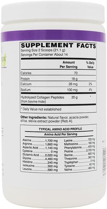BariatricPal Collagen Peptides Powder (Hydrolyzed Type 1 &amp 3 Grass Fed) Skin Hair Nail &amp Joint Support - Vanilla