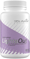 Lights Out – Natural Sleep Aid with Melatonin Magnesium &amp GABA – Fall Asleep Faster &amp Wake Refreshed – Stress Relief &amp Relaxation Support – 60 Veg Caps YMW