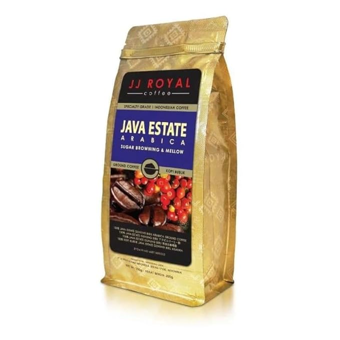 JJ Royal Coffee Java Estate Arabica 200g Ground Coffee (Pack of 1)