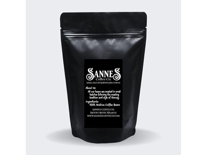 Sannes Coffee Co. Norwegian Coffee-Frokost Blend Light Roast Coffee-Smooth Never Bitter-Resealable bag (Whole Bean 16 oz)