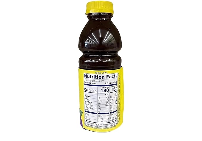 Prune Juice for Digestive Support – 16 fl oz Bottles (Pack of 3) Naturally High Fiber Beverage