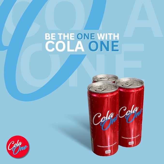 Cola One Carbonated Drink – 250ml (8.45 fl oz) Cans | Classic Fizzy Beverage | Refreshing &amp Bold Taste - Soft Drink Pack of 12