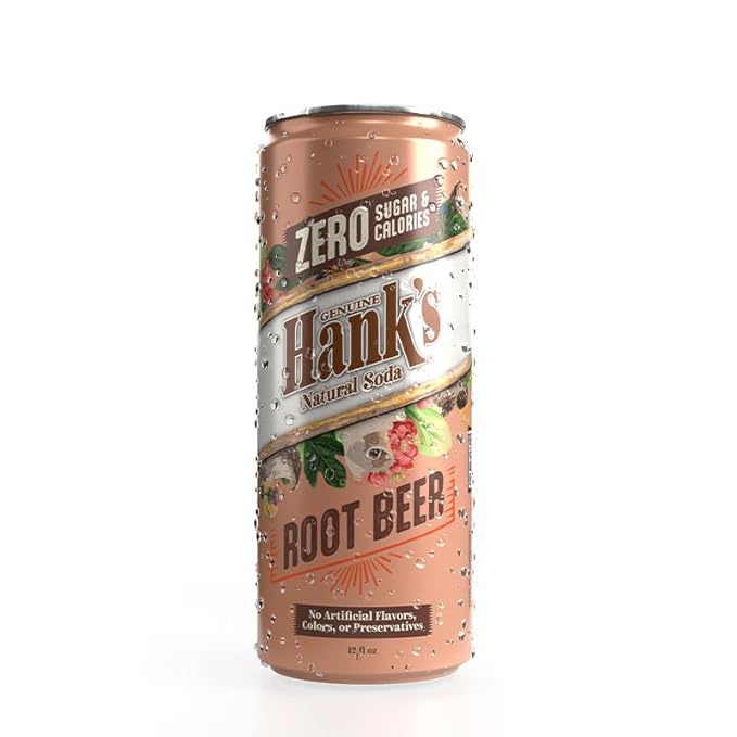 Hank's Soda ZERO Root Beer Sugar Free Calorie Free All-Natural Ingredients 12 Cans