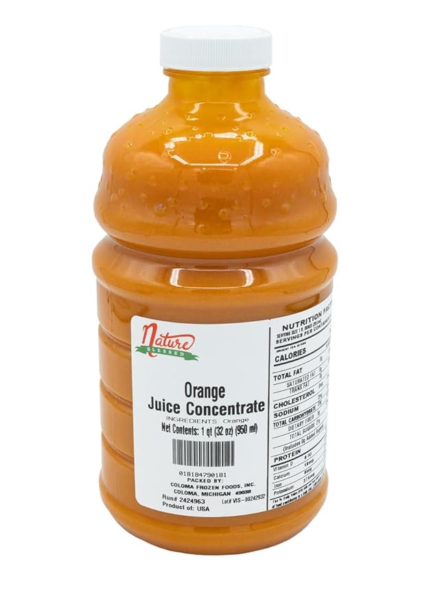 Nature Blessed 100% Pure Orange Concentrate - 1 Quart (1/32 fl oz bottle) Applications: Home Wine Making Brewing Distilling Smoothies Mead
