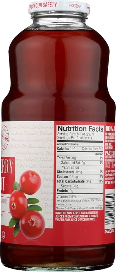 L A Juice Cranberry Delight 32 Oz (Pack of 6)